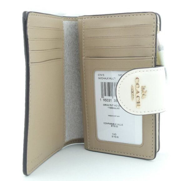 Coach Chalk Ornament Medium Corner Zip Wallet NWT C7413 - Picture 4 of 4